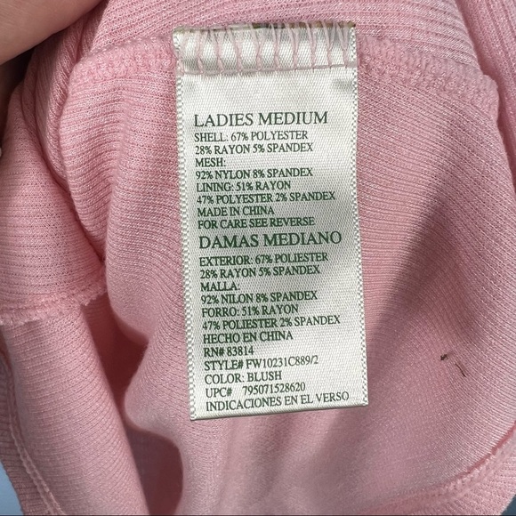 Tangerine Layered Short Sleeve Top Tank Mesh Light Pink Size M Athleisure - Picture 7 of 7